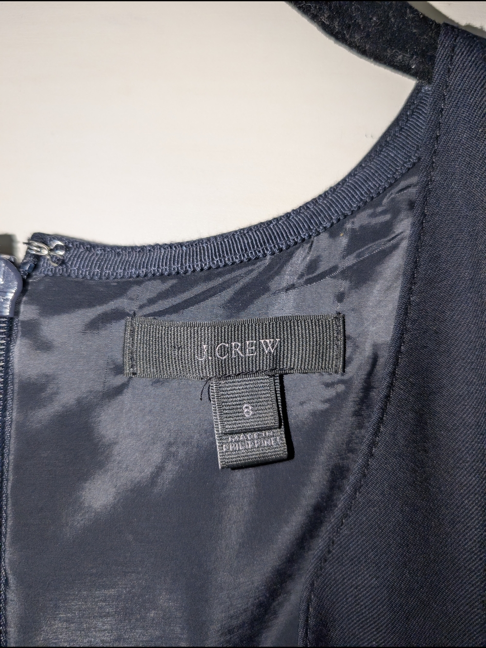 *MOVING SALE* J. Crew Navy V-Neck Belted Mini Dress - Picture 3 of 3